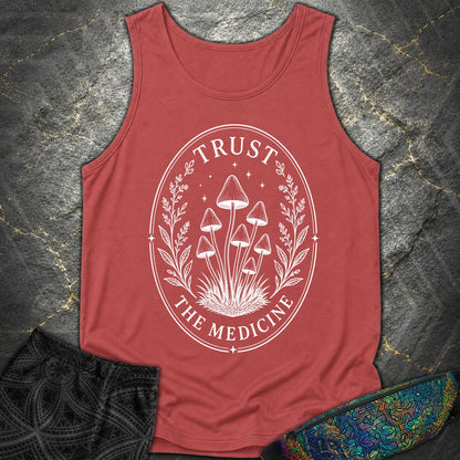 Trust The Medicine Mushroom Comfort Tank - Trust The Medicine Mushroom Comfort Tank - Crimson