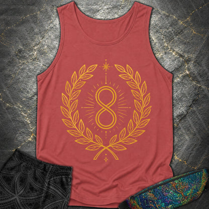 888 Infinity Wreath Unisex Comfort Tank Top - 888 Infinity Wreath Unisex Comfort Tank Top - Crimson