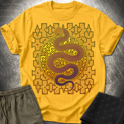 Shipibo Kene Cosmic Snake - Shipibo Kene Cosmic Snake T-Shirt - Daisy