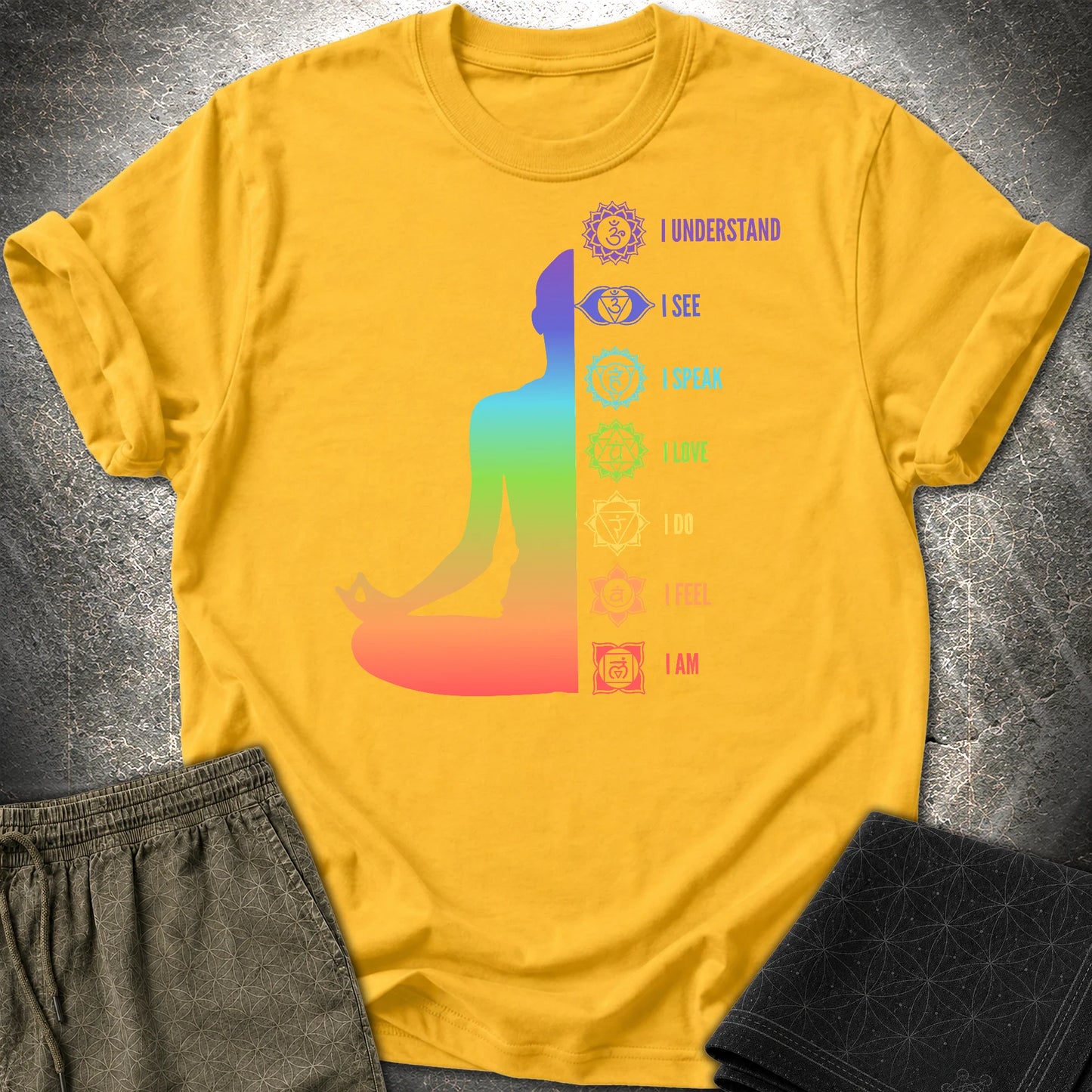 Chakras Meditation T-Shirt - Chakras Meditation T-Shirt - Daisy