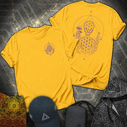 Alien Mushroom Shirt, Sacred Geometry Mushroom Alien 2 Sided T-Shirt - Alien Mushroom Shirt, Sacred Geometry Mushroom Alien 2 Sided T-Shirt - Daisy