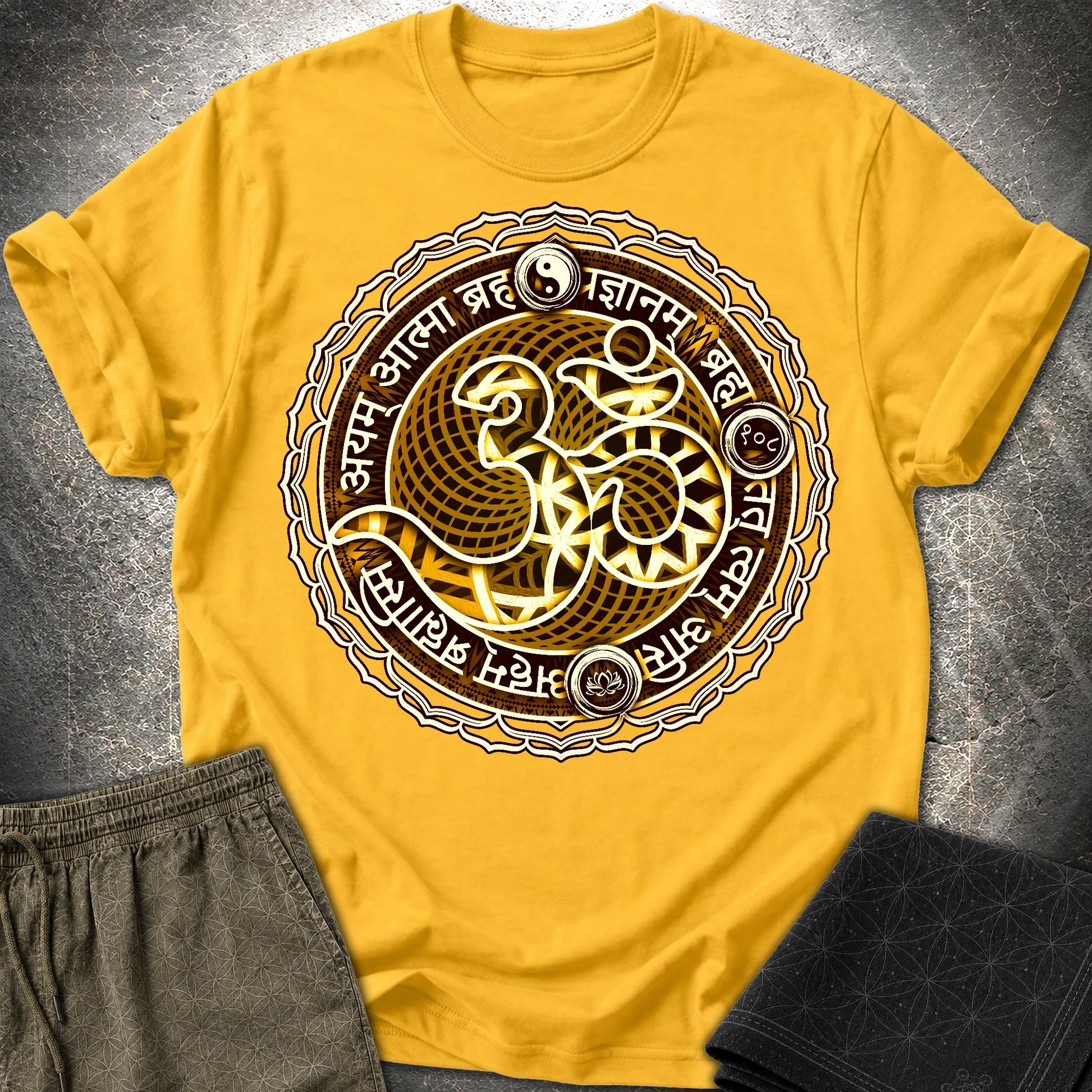 Ohm Sacred Sanskrit T-Shirt - Ohm Sacred Sanskrit T-Shirt - Daisy