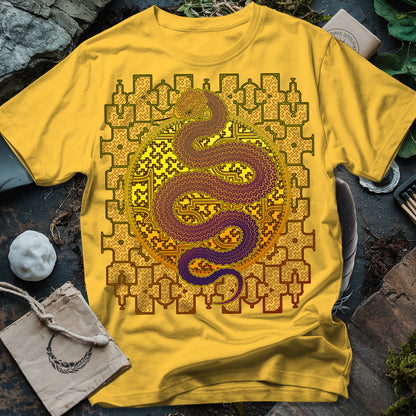 Shipibo Kene Cosmic Snake T-Shirt
