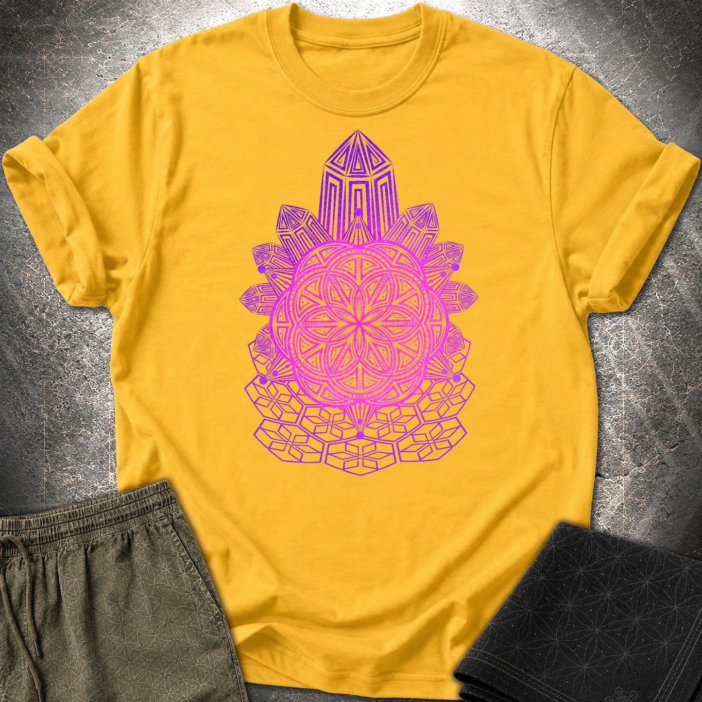 Crystal Seed Sacred Geometry T-Shirt - Crystal Seed Sacred Geometry T-Shirt - Daisy