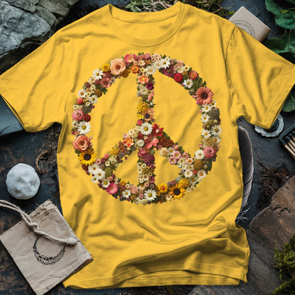 Floral Peace Symbol T-Shirt