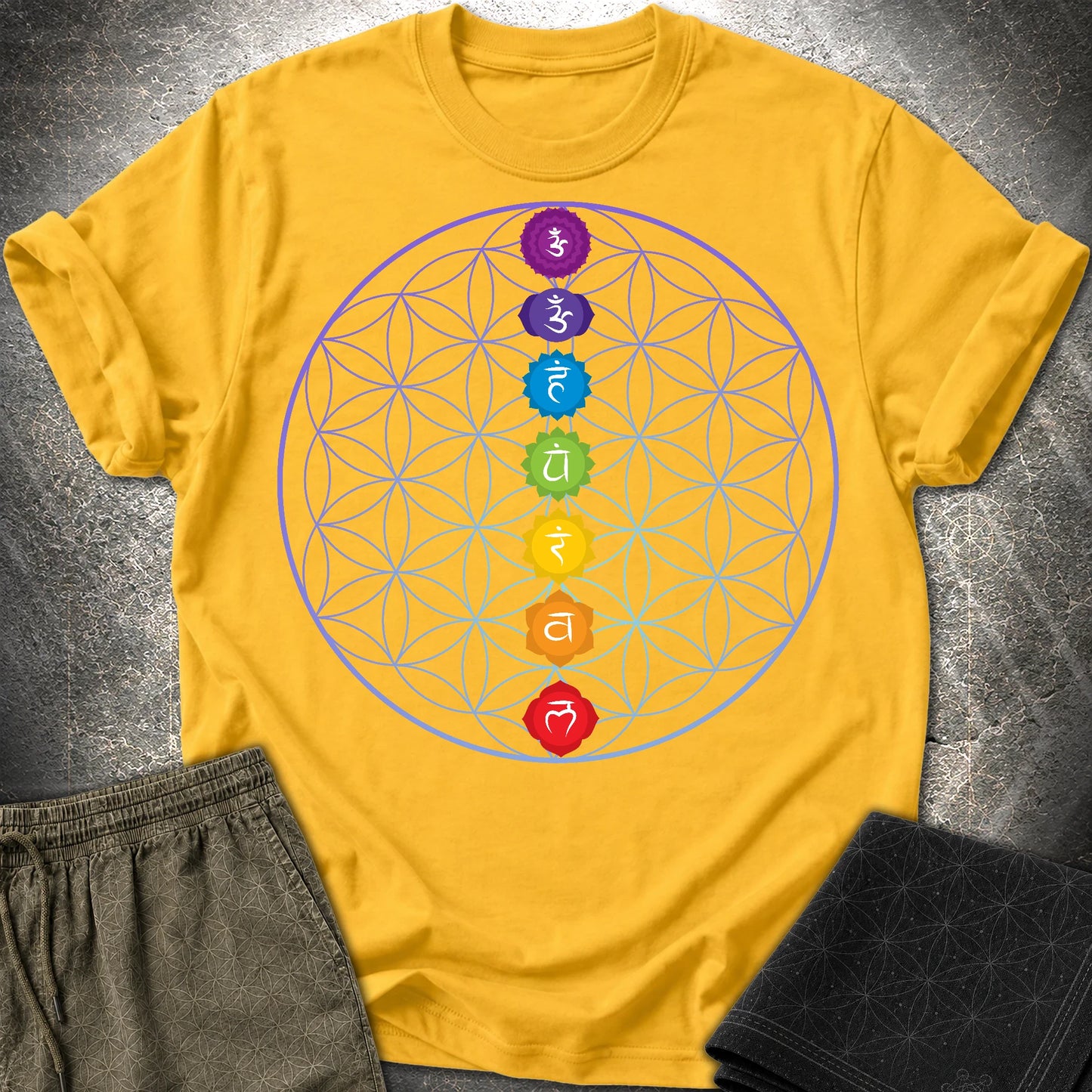 Chakras Flower Of Life T-Shirt - Chakras Flower Of Life T-Shirt - Daisy