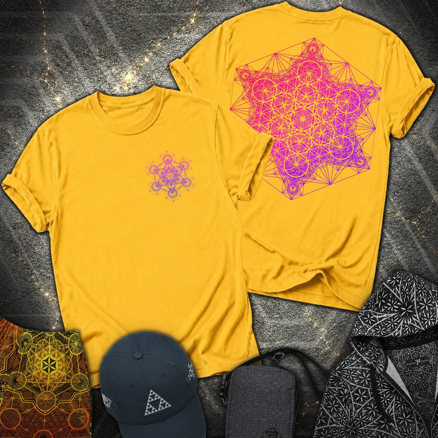 Metatron's Tesseract 2 Side 2 Sided T-Shirt - Metatron's Tesseract 2 Side 2 Sided T-Shirt - Daisy