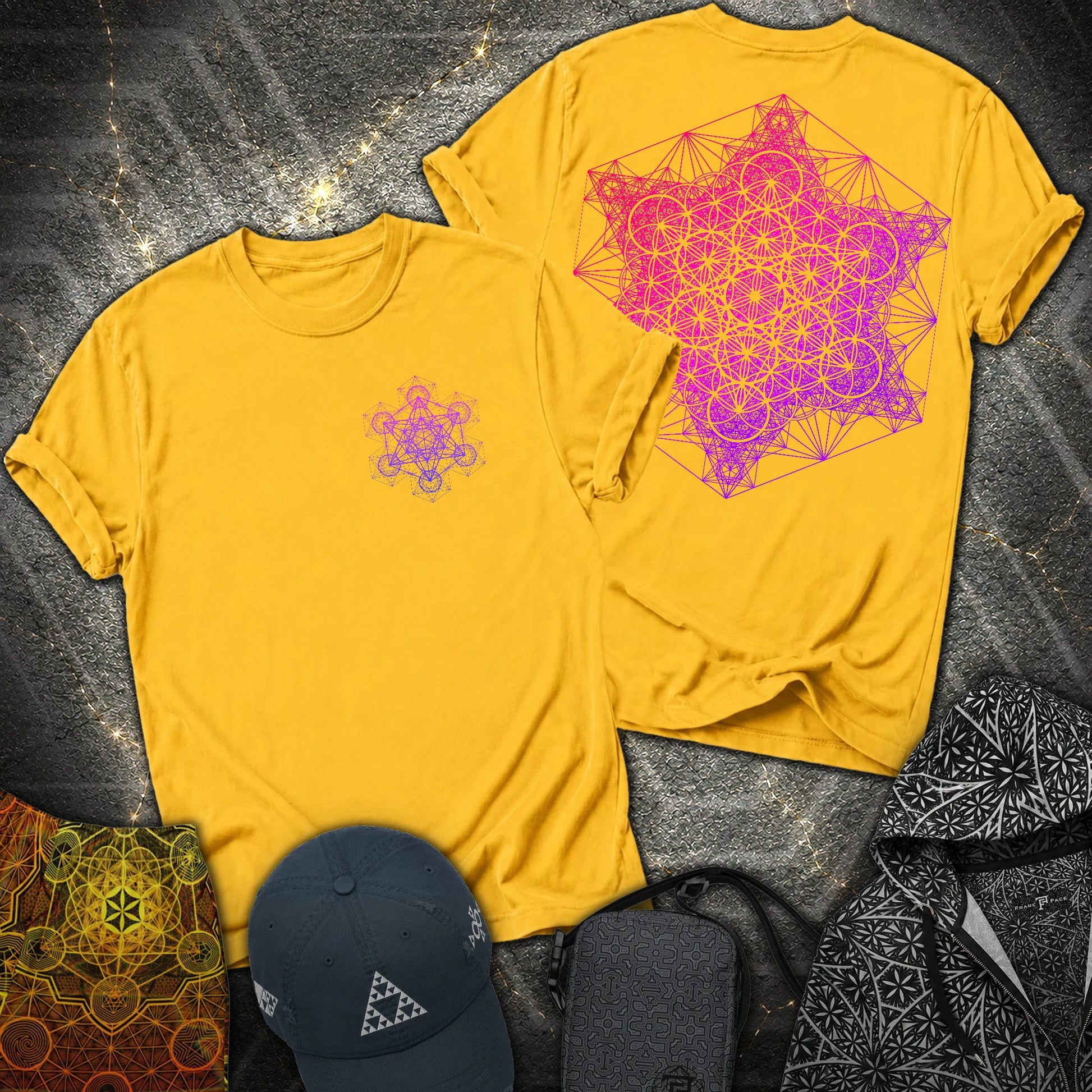 Metatron's Tesseract 2 Side 2 Sided T-Shirt - Metatron's Tesseract 2 Side 2 Sided T-Shirt - Daisy