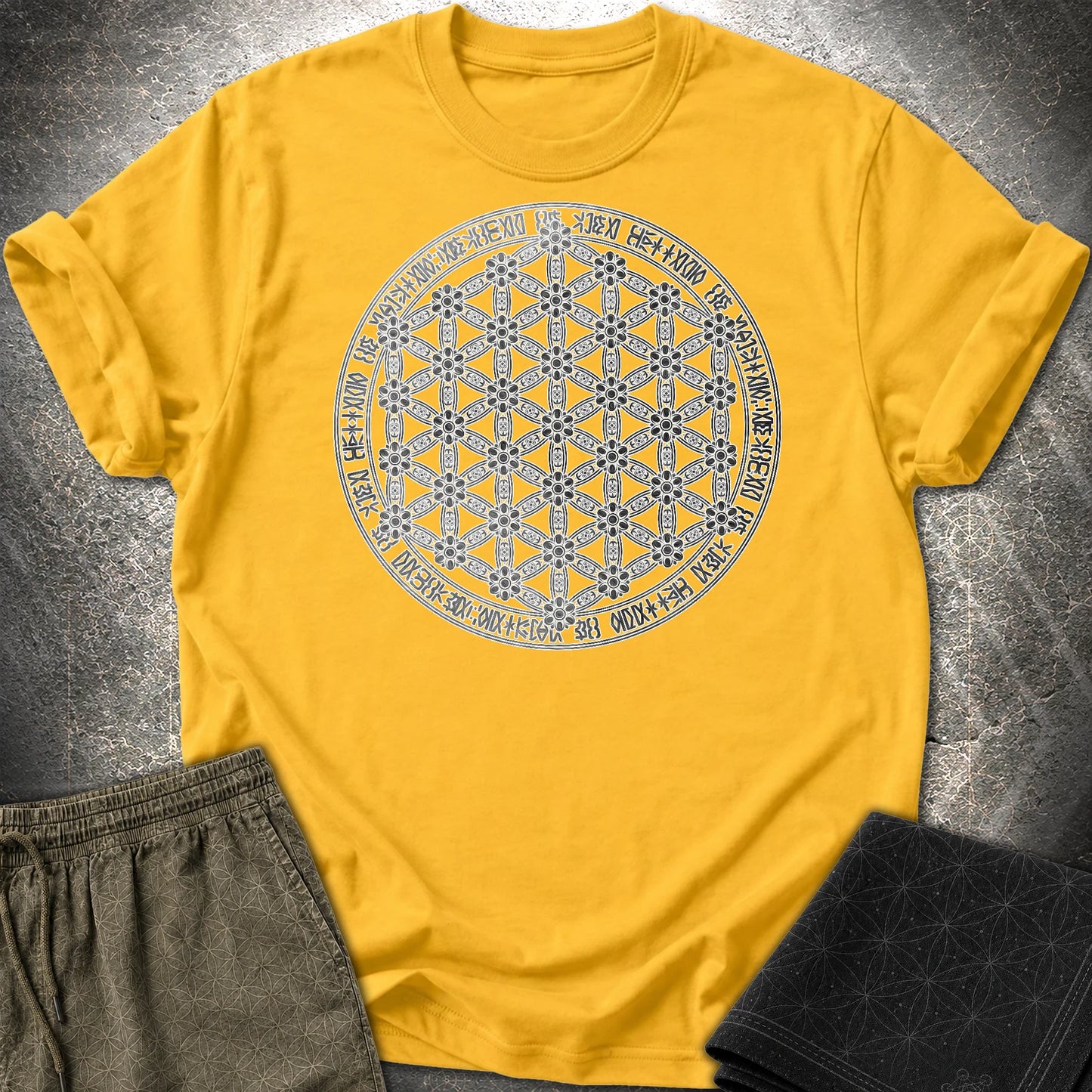 Flower Of Life Foo Lion T-Shirt - Flower Of Life Foo Lion T-Shirt - Daisy