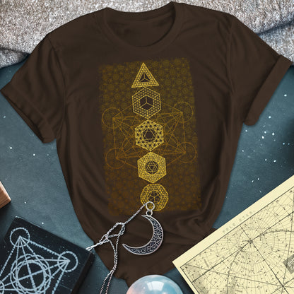 Platonic Solids Metatron's Background T-Shirt