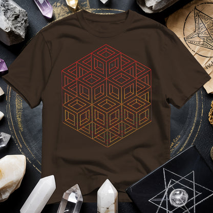 3D Wireframe Cube T-Shirt