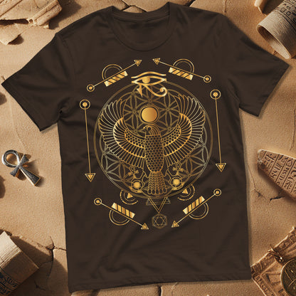 Falcon Flower Of Life Egypt T-Shirt