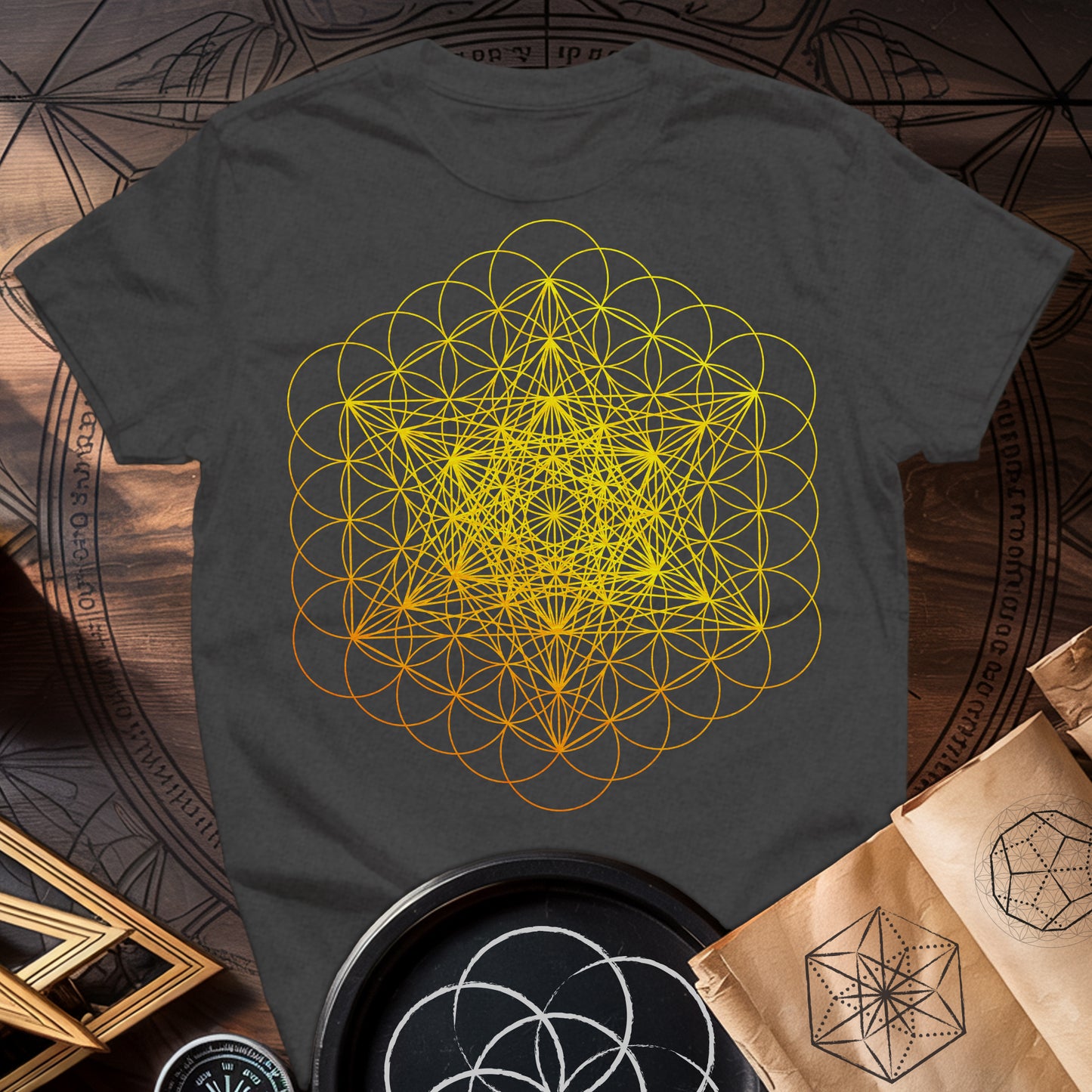 Metatron's Cube on Flower Of Life T-Shirt