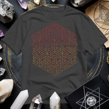 3D Wireframe Cube T-Shirt