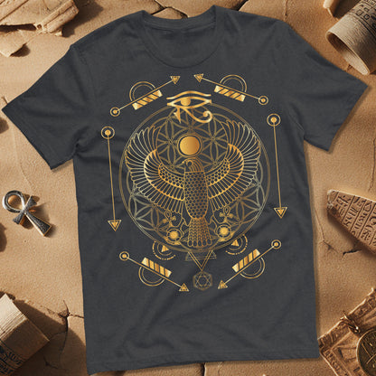 Falcon Flower Of Life Egypt T-Shirt