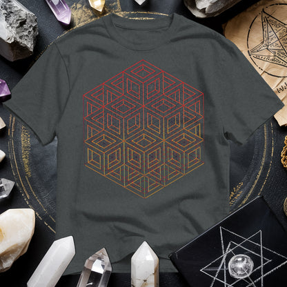 3D Wireframe Cube T-Shirt