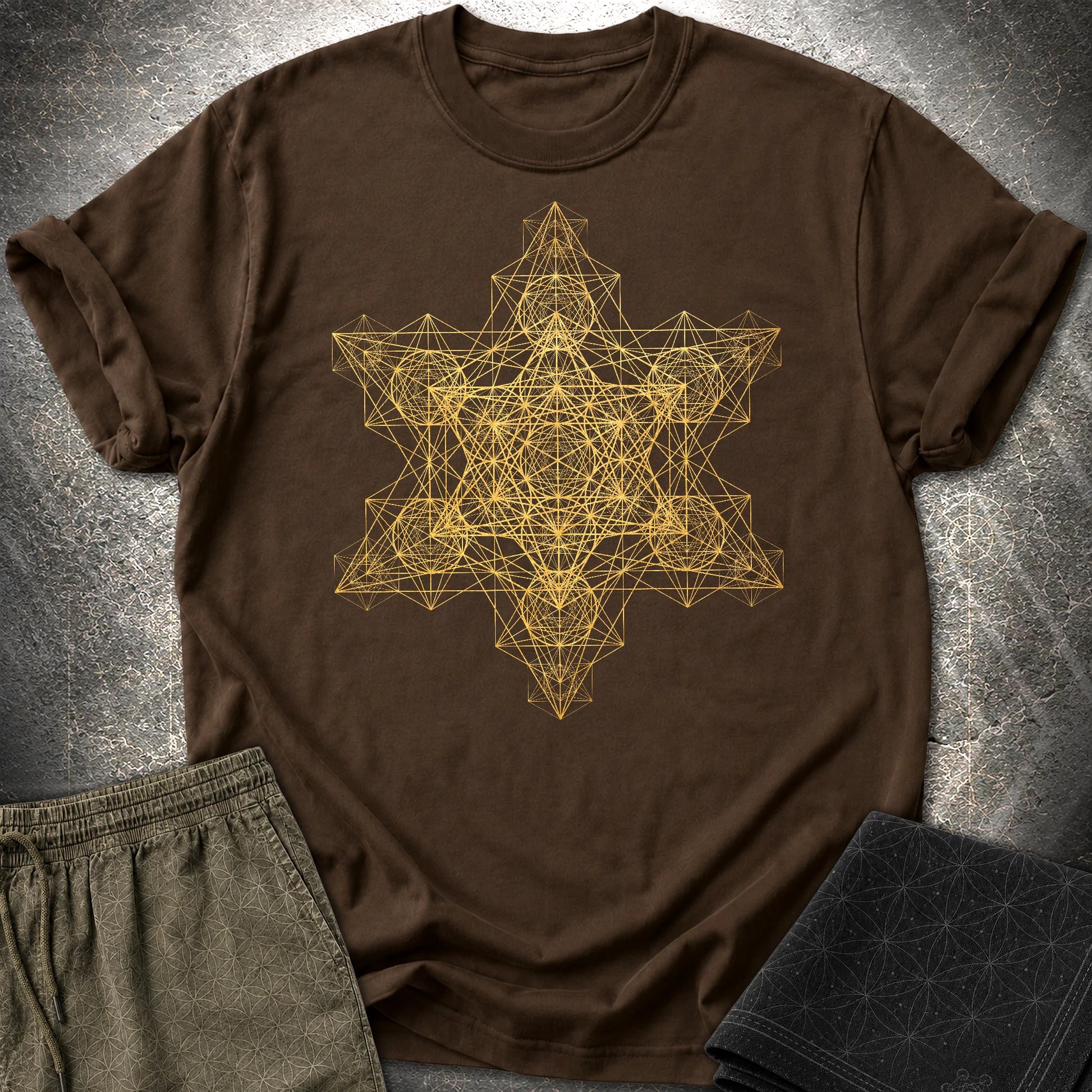 Metatron Fractal Star T-Shirt - Metatron Fractal Star T-Shirt - Dark Chocolate