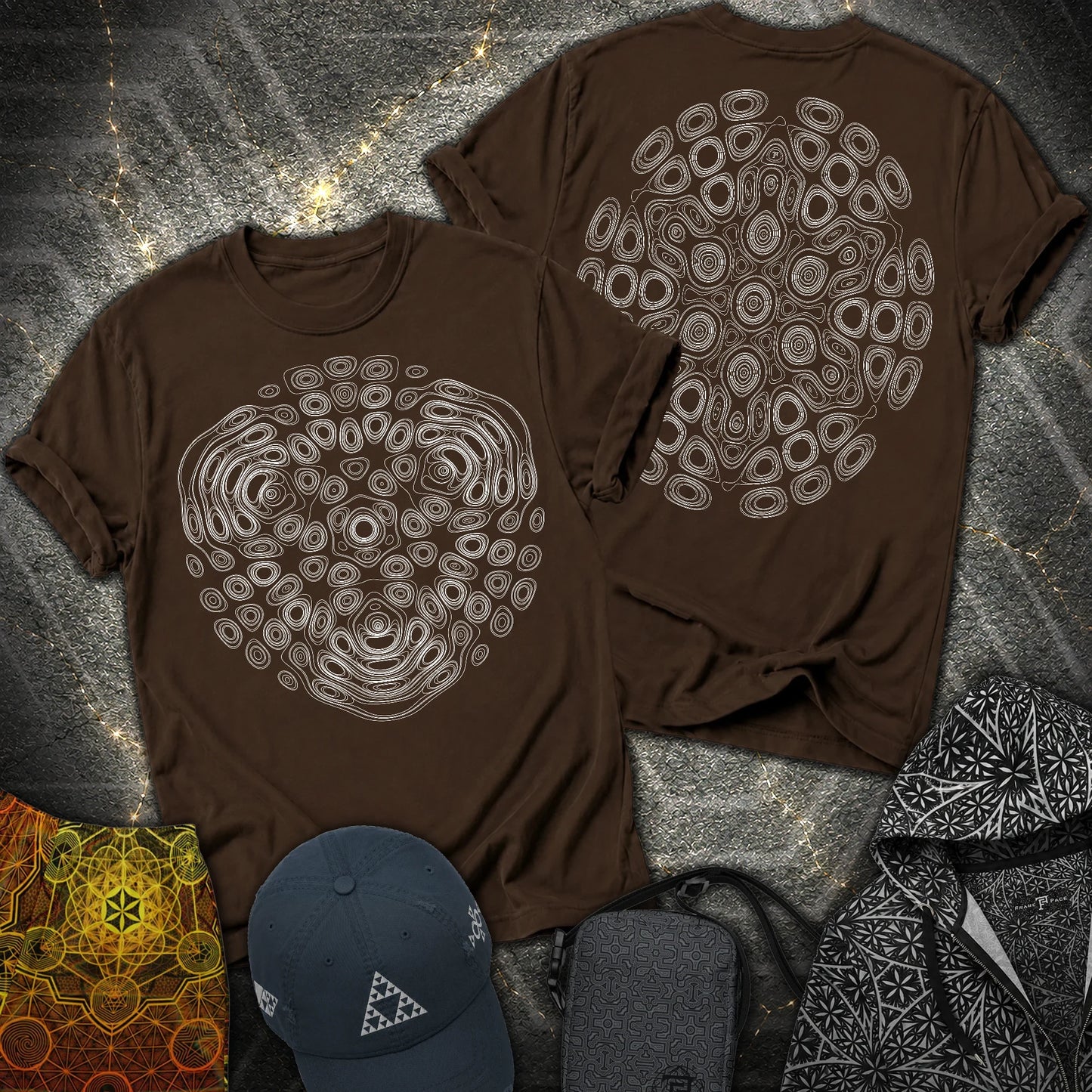 The Observers From Beyond 2 Sided T-Shirt - The Observers From Beyond 2 Sided T-Shirt - Dark Chocolate