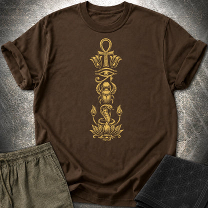 Ancient Egyptian Symbol Totem - Ancient Egyptian Symbol Totem T-Shirt - Dark Chocolate