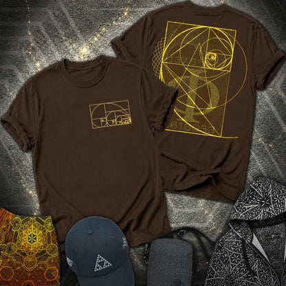 Golden Ratio Spirals 2 Sided T-Shirt - Golden Ratio Spirals 2 Sided T-Shirt - Dark Chocolate