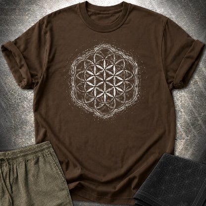 Quantum Flower of Life Shirt T-Shirt - Quantum Flower of Life Shirt T-Shirt - Dark Chocolate