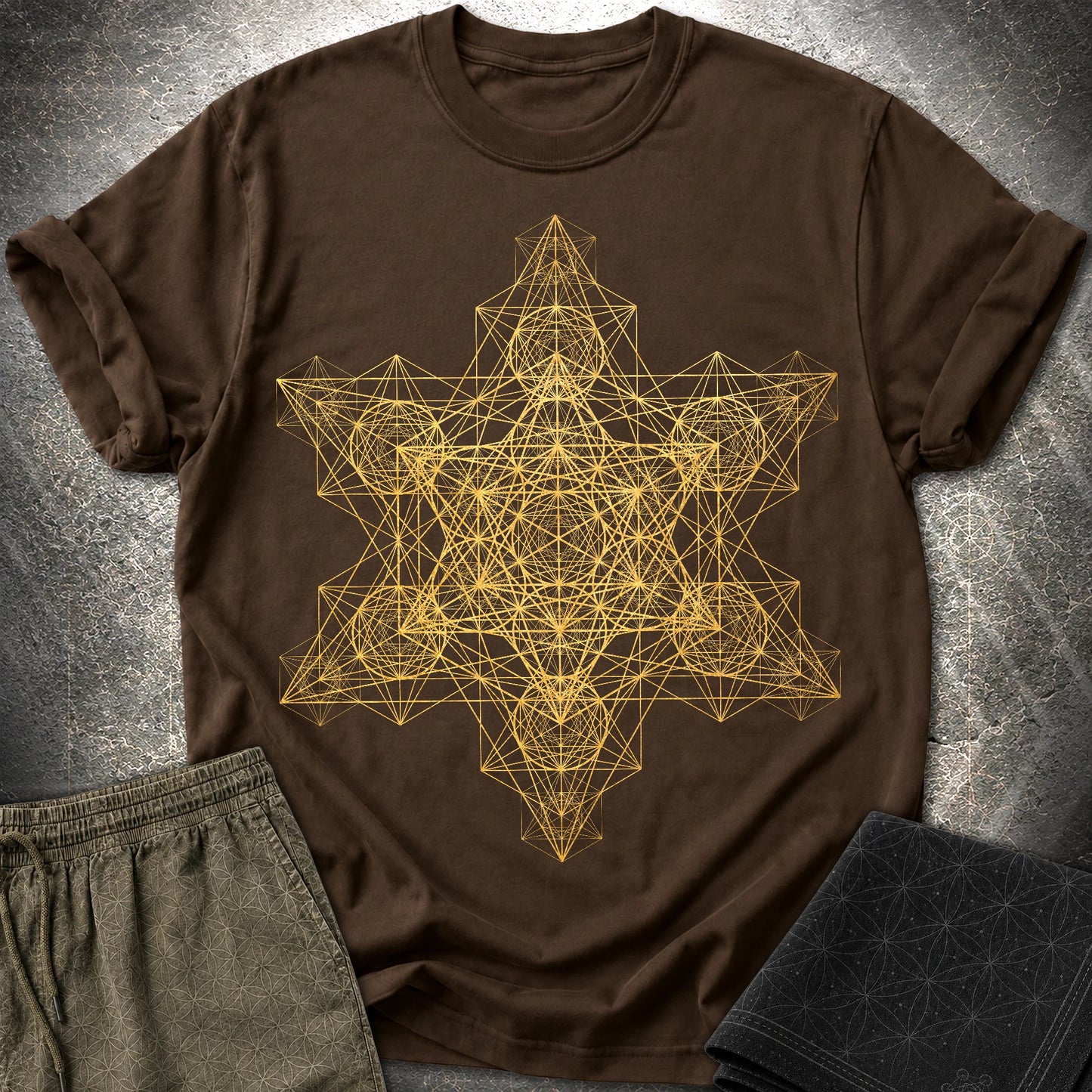 Metatron Fractal Star T-Shirt - Metatron Fractal Star T-Shirt - Dark Chocolate
