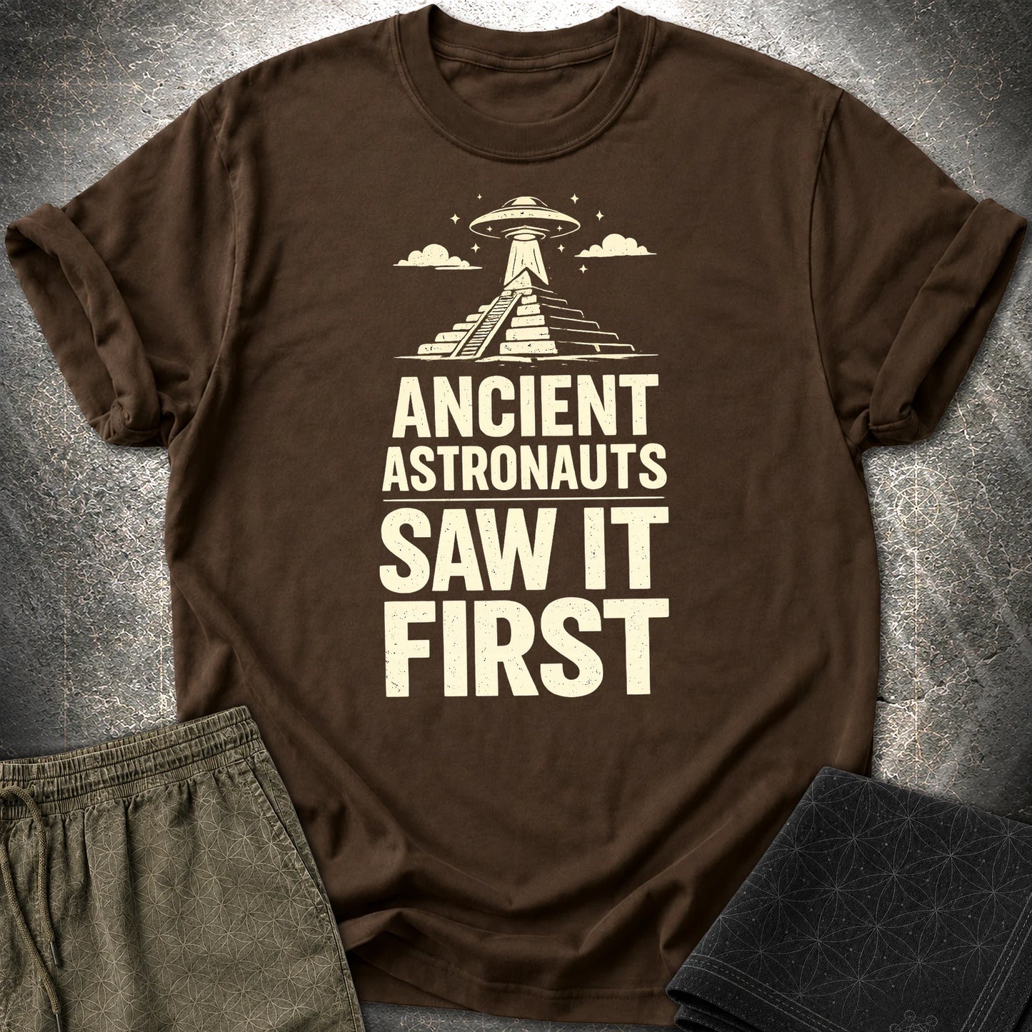Ancient Astronaut Saw It First - Ancient Astronaut Saw It First T-Shirt - Dark Chocolate