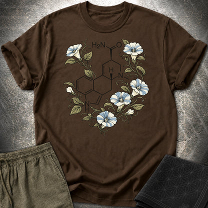 Morning Glory Molecule Color - Morning Glory Molecule Color T-Shirt - Dark Chocolate
