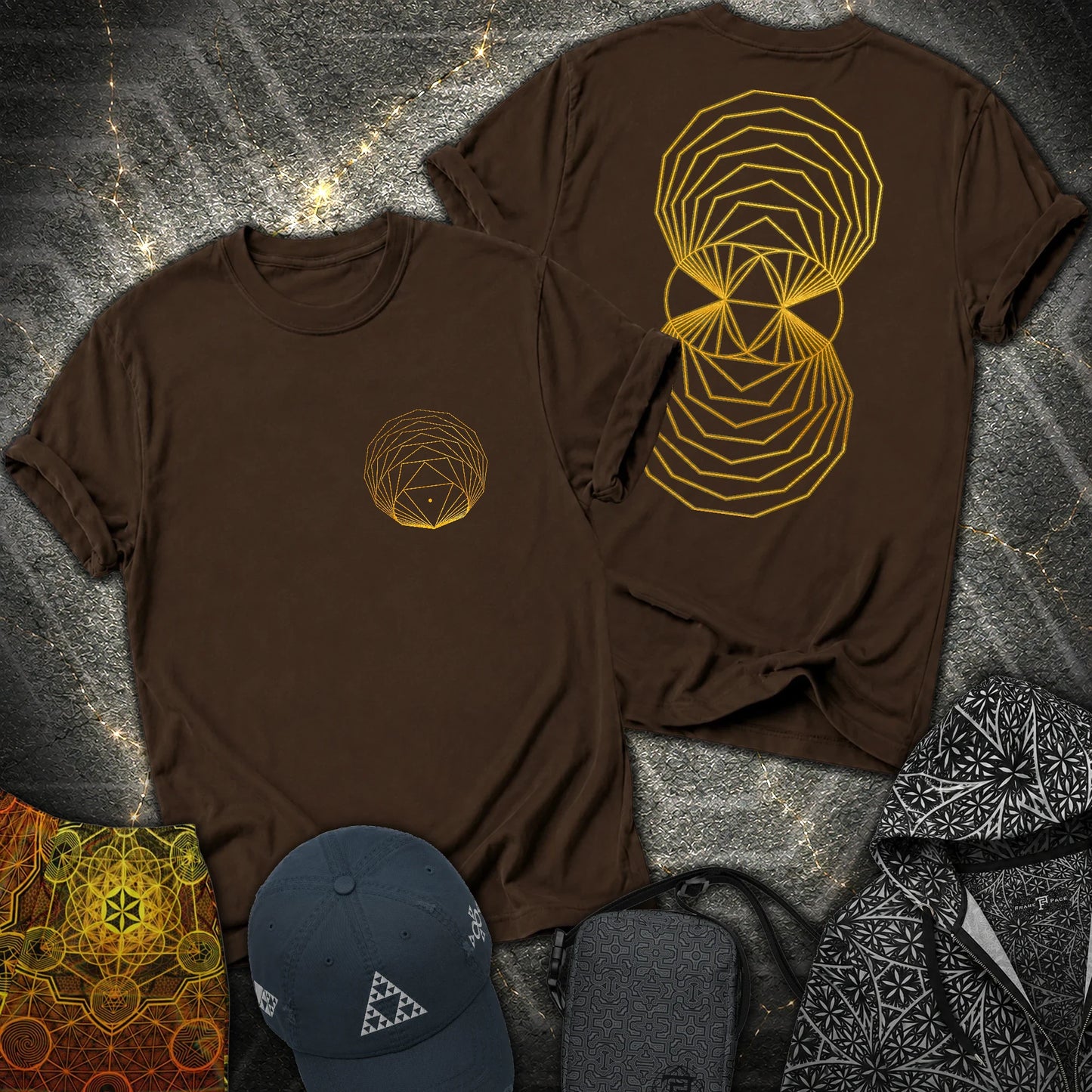 Regular Polygons Geometry 2 Sided T-Shirt - Regular Polygons Geometry 2 Sided T-Shirt - Dark Chocolate