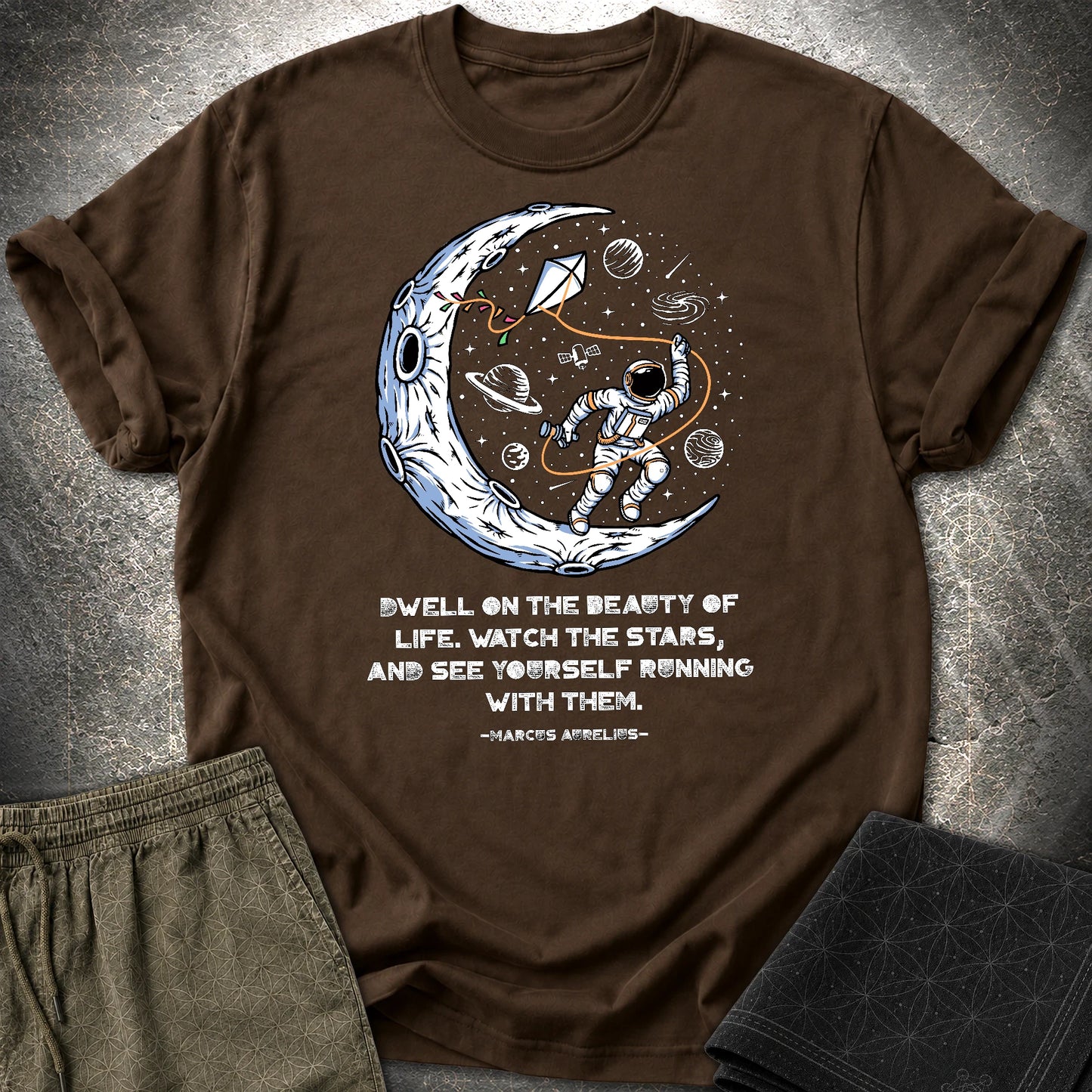 Marcus Aurelius Stars T-Shirt - Marcus Aurelius Stars T-Shirt - Dark Chocolate