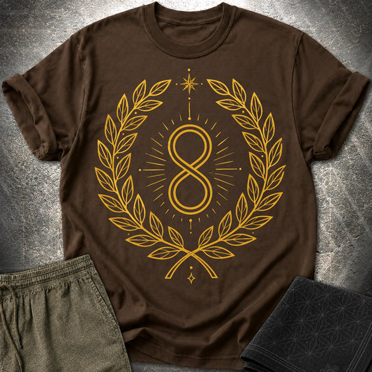 888 Infinity Wreath Unisex T-Shirt - 888 Infinity Wreath Unisex T-Shirt - Dark Chocolate