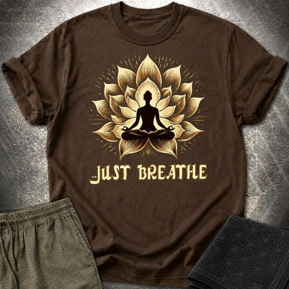 Just Breath Yoga Lotus T-Shirt - Just Breath Yoga Lotus T-Shirt - Dark Chocolate