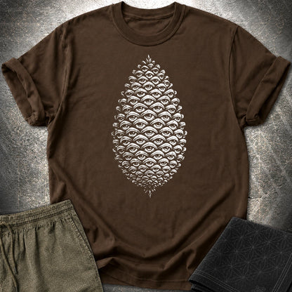 All Seeing Pinecone T-Shirt - All Seeing Pinecone T-Shirt - Dark Chocolate