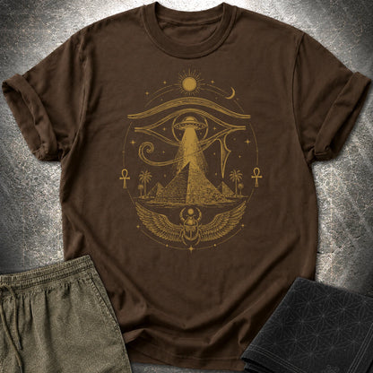 Ancient Eye Over the Pyramids - Ancient Eye Over the Pyramids T-Shirt - Dark Chocolate