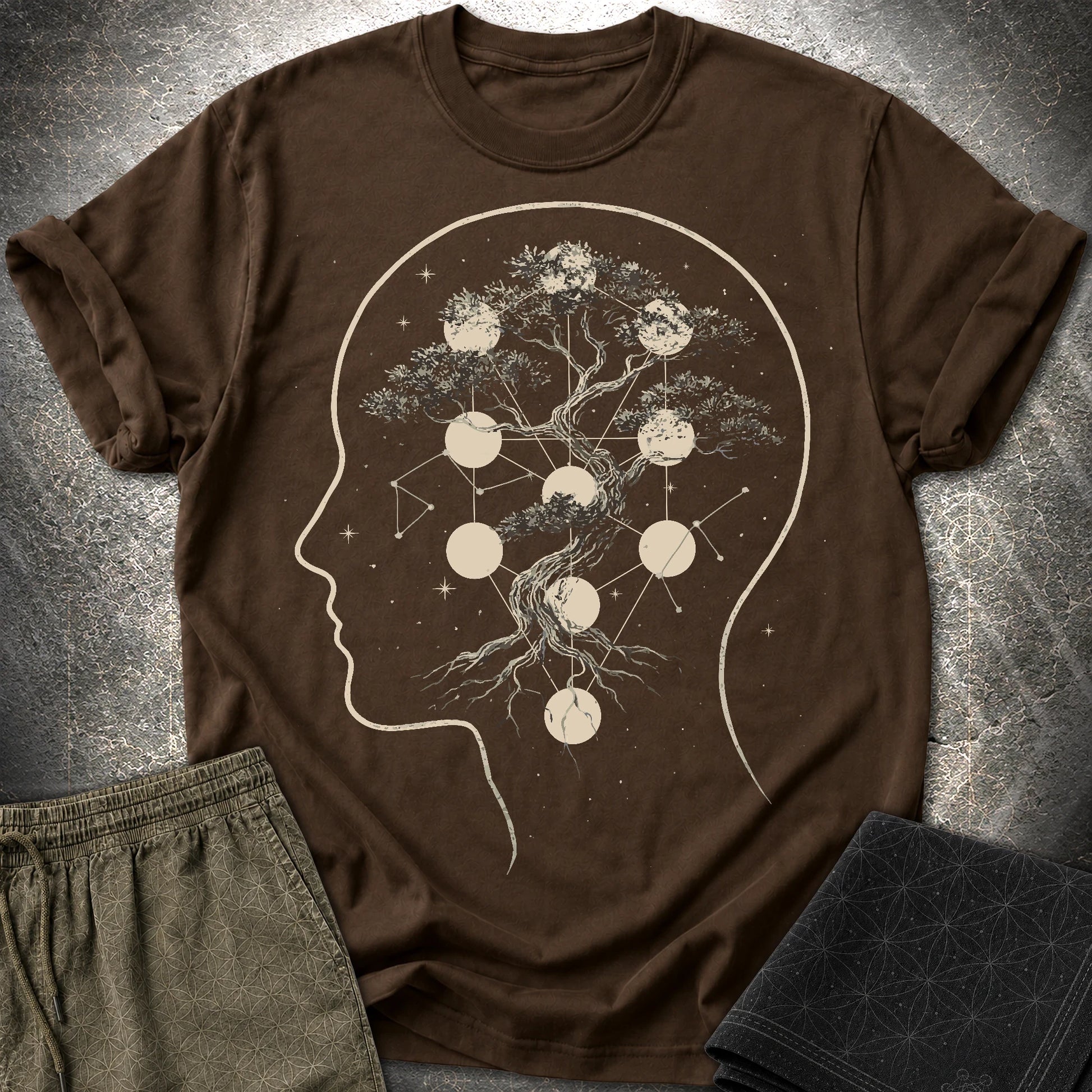 Sacred Tree of Thought T-Shirt - Sacred Tree of Thought T-Shirt - Dark Chocolate