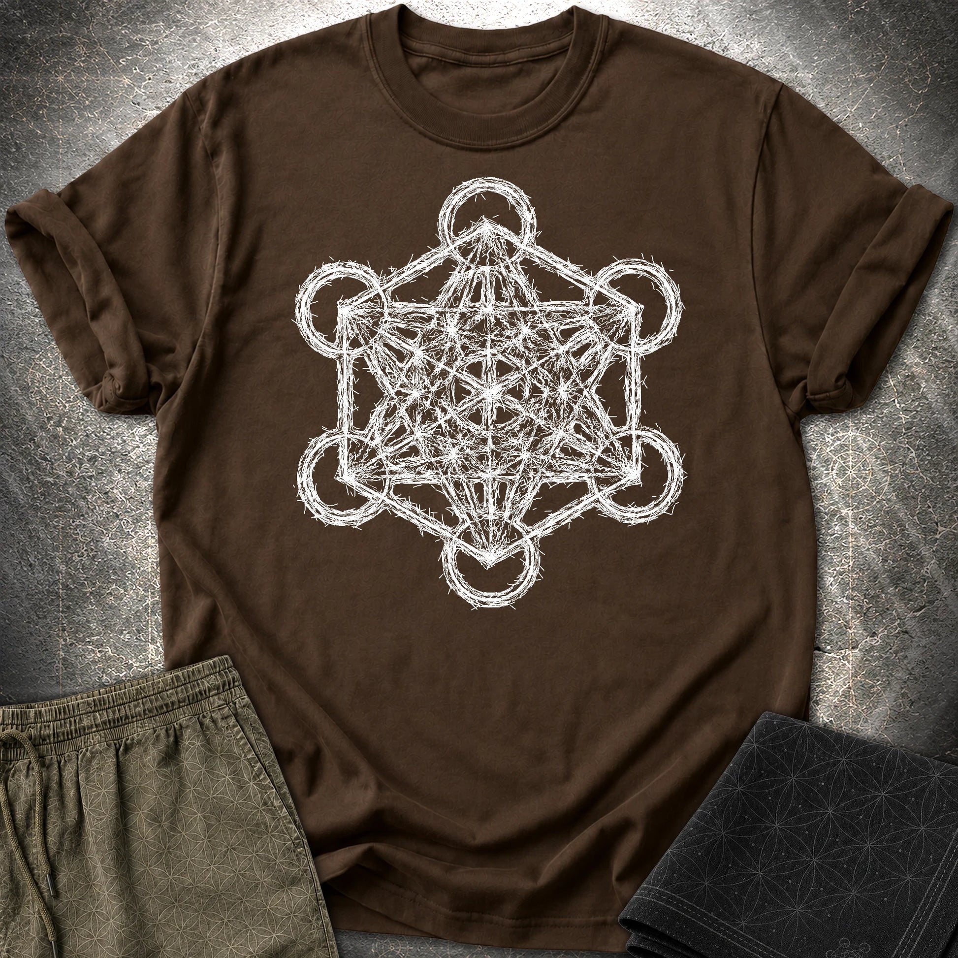 Quantum Metatron’s Cube Shirt Unisex T-Shirt - Quantum Metatron’s Cube Shirt Unisex T-Shirt - Dark Chocolate