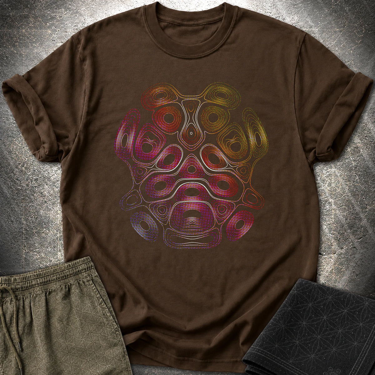 Psychedelic Bear Boho Hippie Trippy Wildlife T-Shirt - Psychedelic Bear Boho Hippie Trippy Wildlife T-Shirt - Dark Chocolate