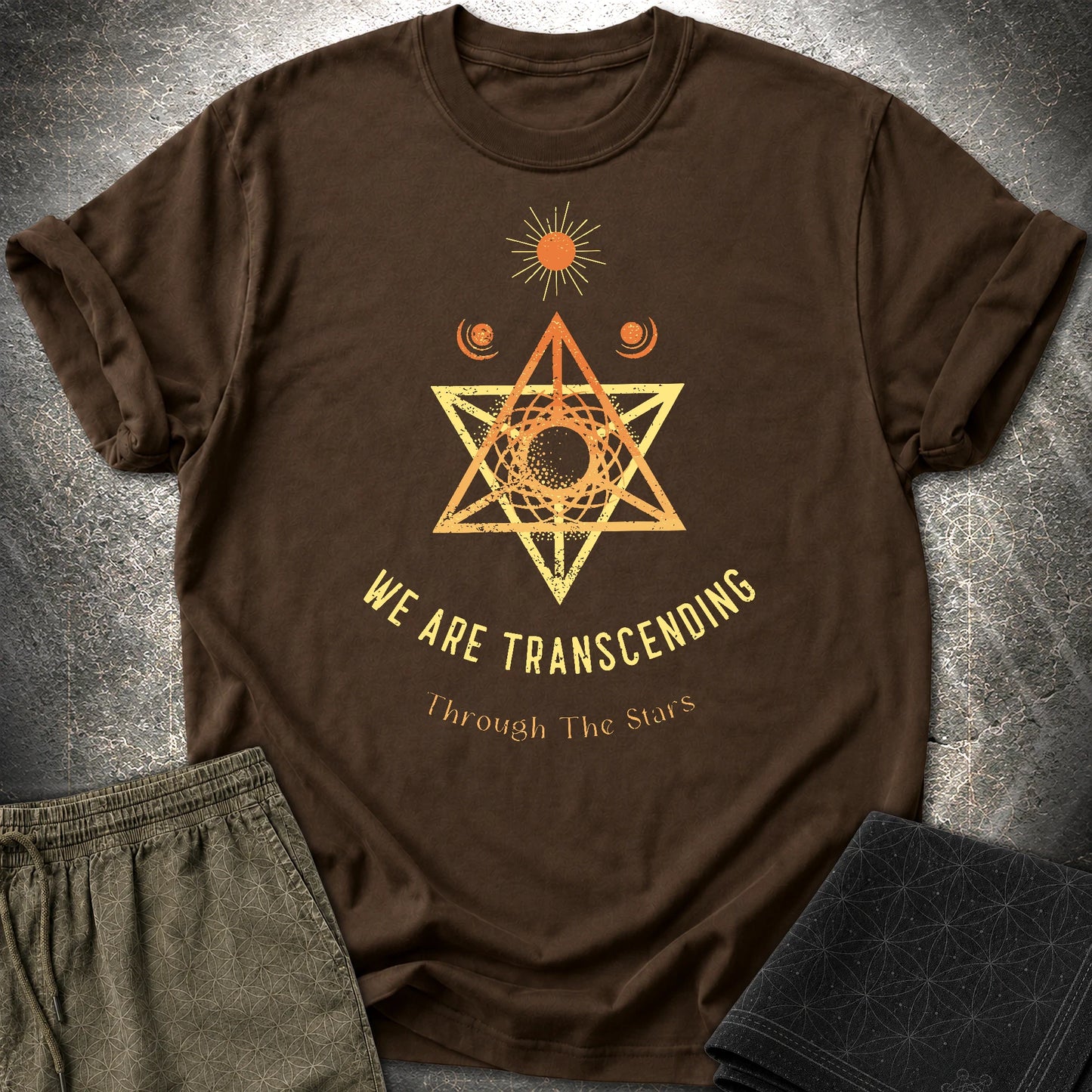 Transcending Through Stars T-Shirt - Transcending Through Stars T-Shirt - Dark Chocolate