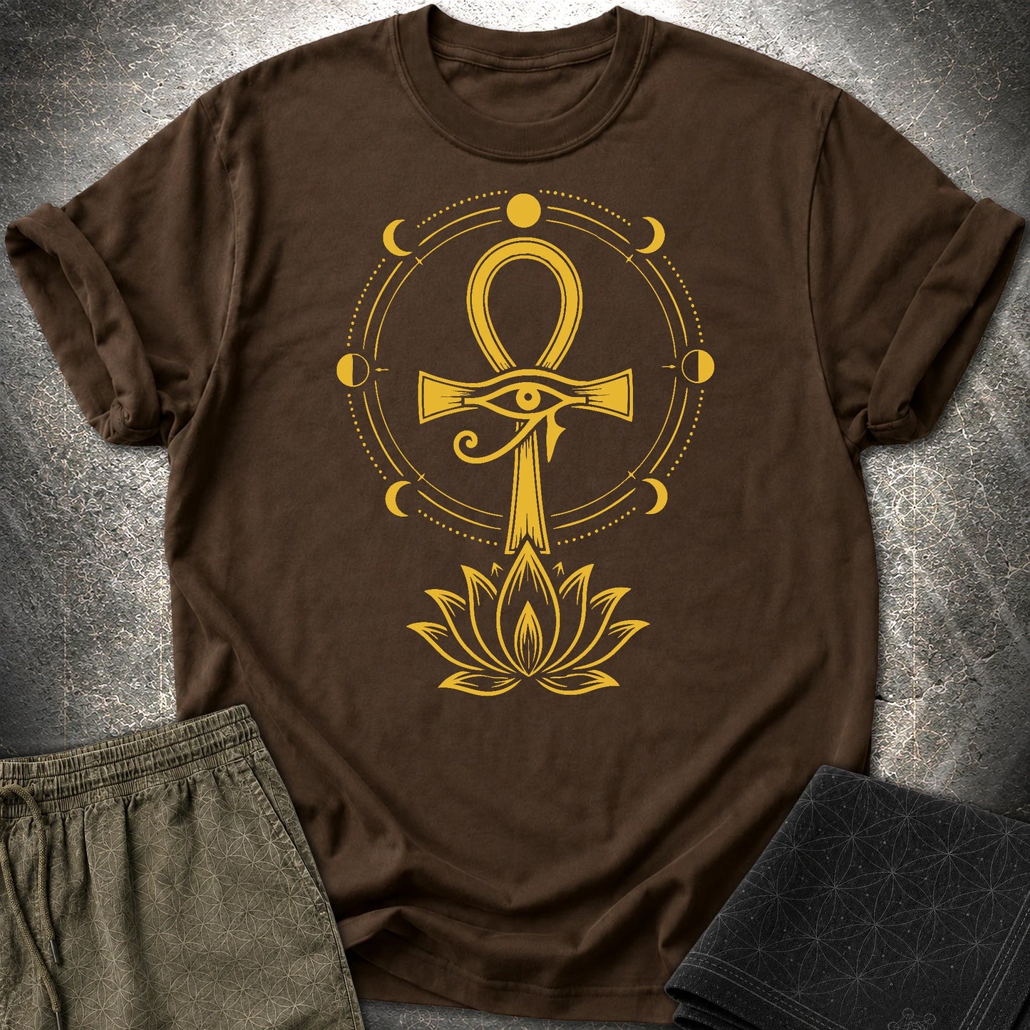 Eye of Life Above Lotus - Eye of Life Above Lotus T-Shirt - Dark Chocolate