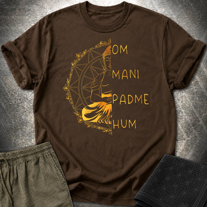 Om Mani Padme Hum Buddha T-Shirt - Om Mani Padme Hum Buddha T-Shirt - Dark Chocolate