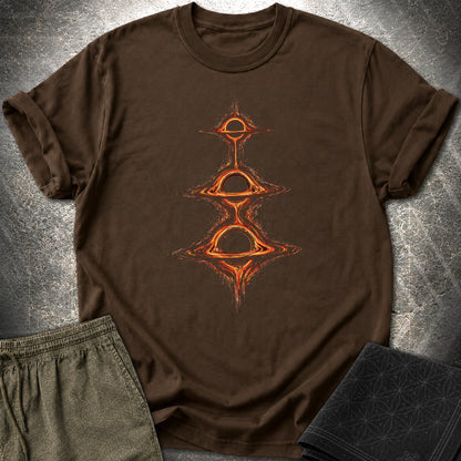 Cosmic Portals T-Shirt, Stacked Black Hole Shirt, Sci Fi Space Graphic Tee - Cosmic Portals T-Shirt, Stacked Black Hole Shirt, Sci Fi Space Graphic Tee - Dark Chocolate