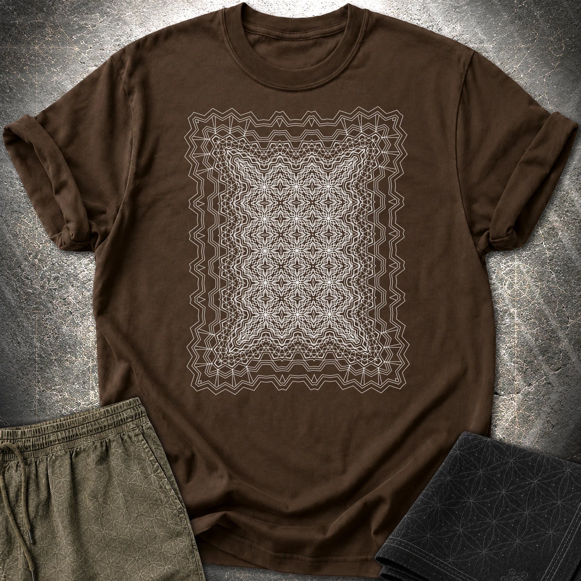 Infinite Geometric Lattice - Infinite Geometric Lattice T-Shirt - Dark Chocolate