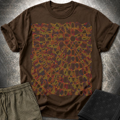 Psychedelic Sun Boho Hippie Mosaic Art T-Shirt - Psychedelic Sun Boho Hippie Mosaic Art T-Shirt - Dark Chocolate