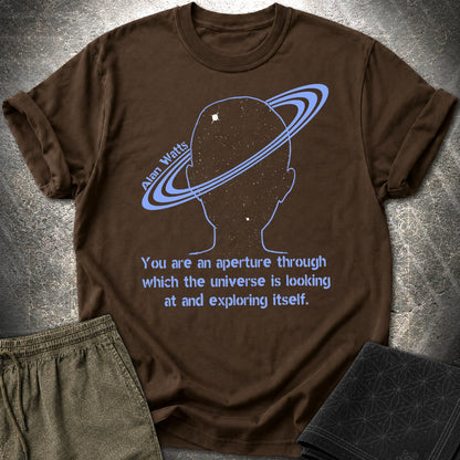 Alan Watts Aperture T-Shirt - Alan Watts Aperture T-Shirt - Dark Chocolate