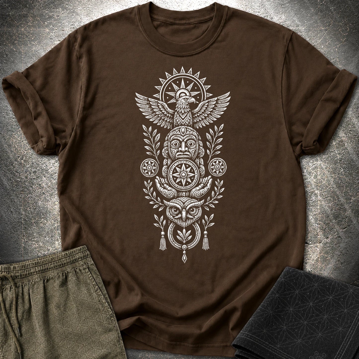 Totem White - Totem White T-Shirt - Dark Chocolate