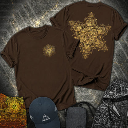 Metatron Fractal Star 2 Sided T-Shirt - Metatron Fractal Star 2 Sided T-Shirt - Dark Chocolate