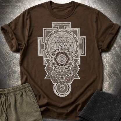 Sacred Geometry Encyclopedia - Sacred Geometry Encyclopedia T-Shirt - Dark Chocolate