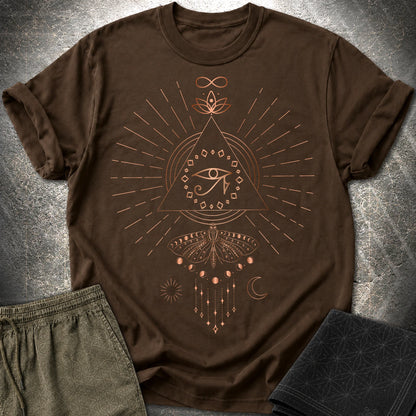 Ra Mystical Moth T-Shirt - Ra Mystical Moth T-Shirt - Dark Chocolate