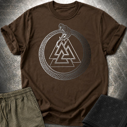 Valknut Ouroboros T-Shirt - Valknut Ouroboros T-Shirt - Dark Chocolate