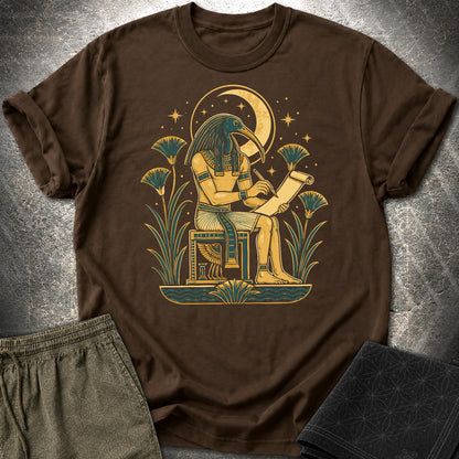 Moonlit Ibis Scribe - Moonlit Ibis Scribe T-Shirt - Dark Chocolate
